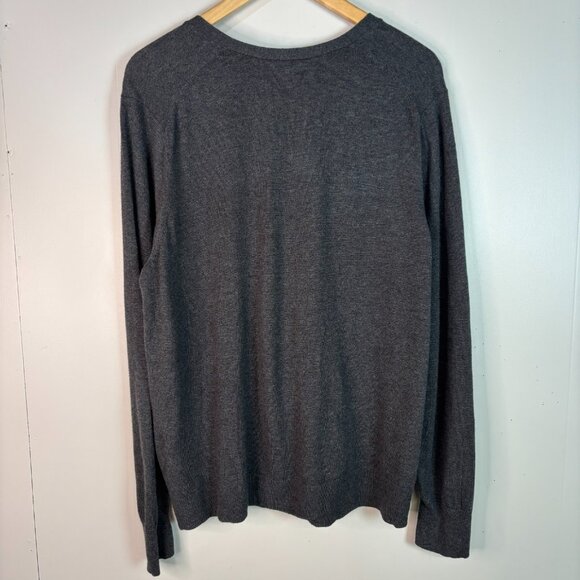 Old Navy Cardigan XXL Charcoal Gray V-Neck Button-Front Lightweight Cotton Blend - Picture 4 of 8